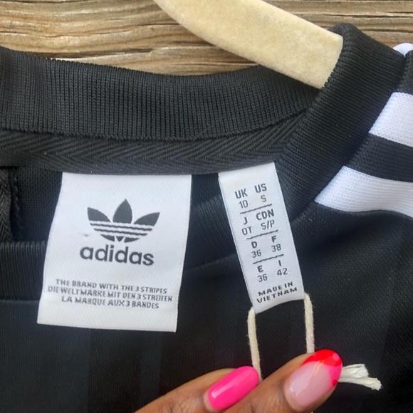 Adidas Originals 3 Stripes Women's Black Bodysuit - Picture 7 of 8